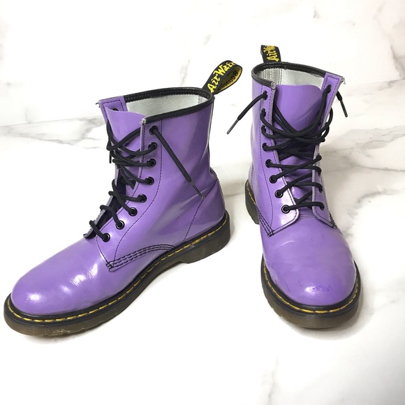 lavender combat boots